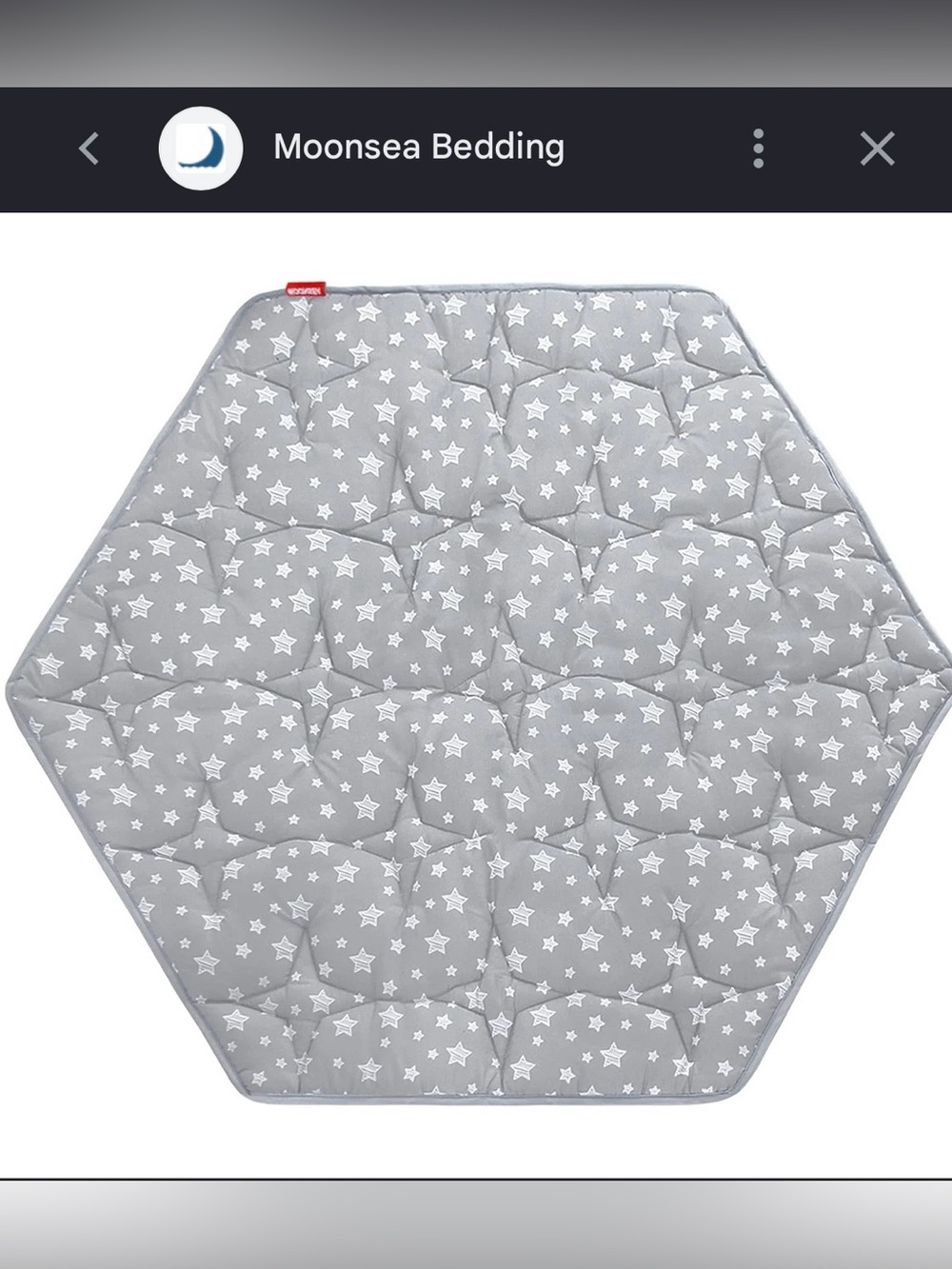 NWOT Moonsea PlayMat Gray and White Stars